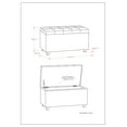 thumbnail image 6 of Cosmopolitan 34 inch Wide Storage Ottoman in Tanners Brown Vegan Leather, 6 of 9