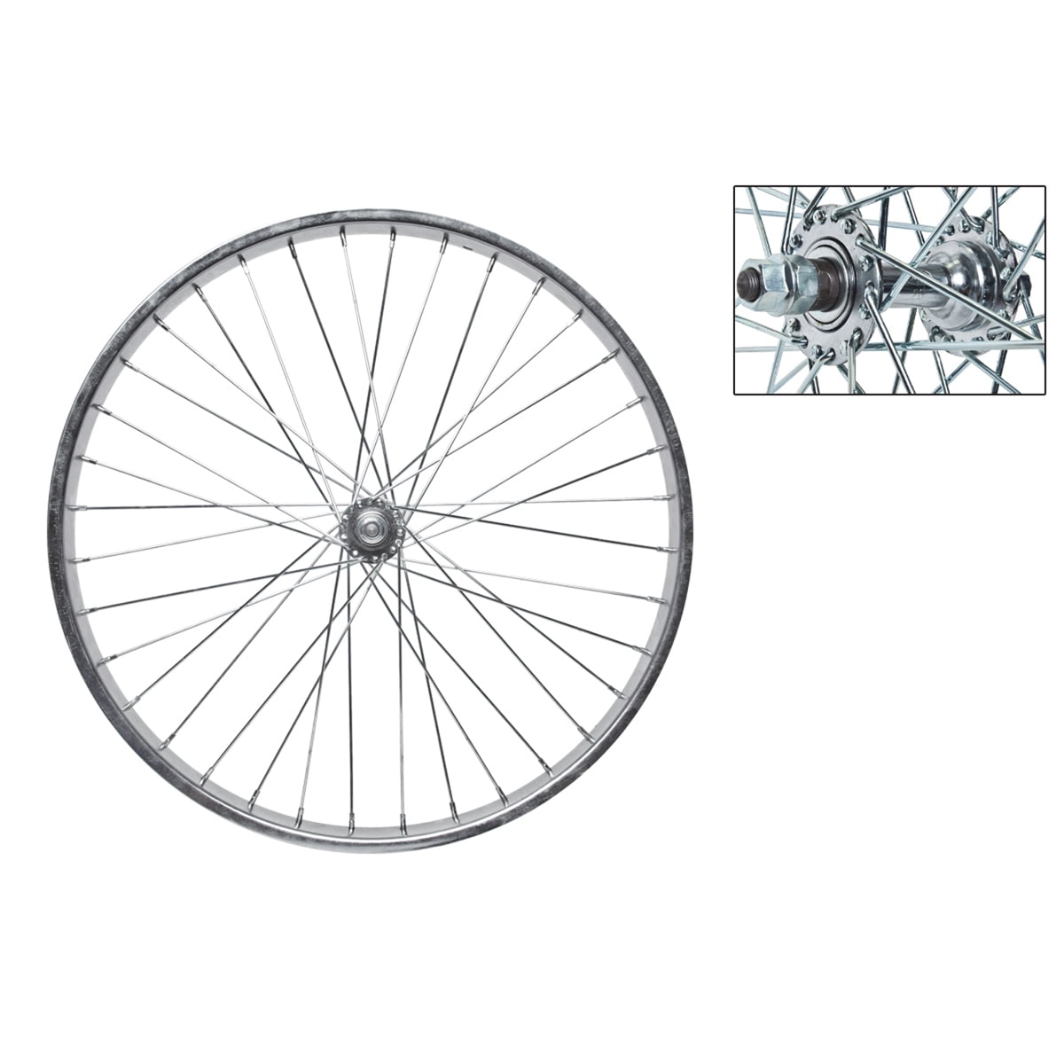 WHEEL MASTER   20" x 1.75" SILVER ALLOY BICYCLE FRONT WHEEL 