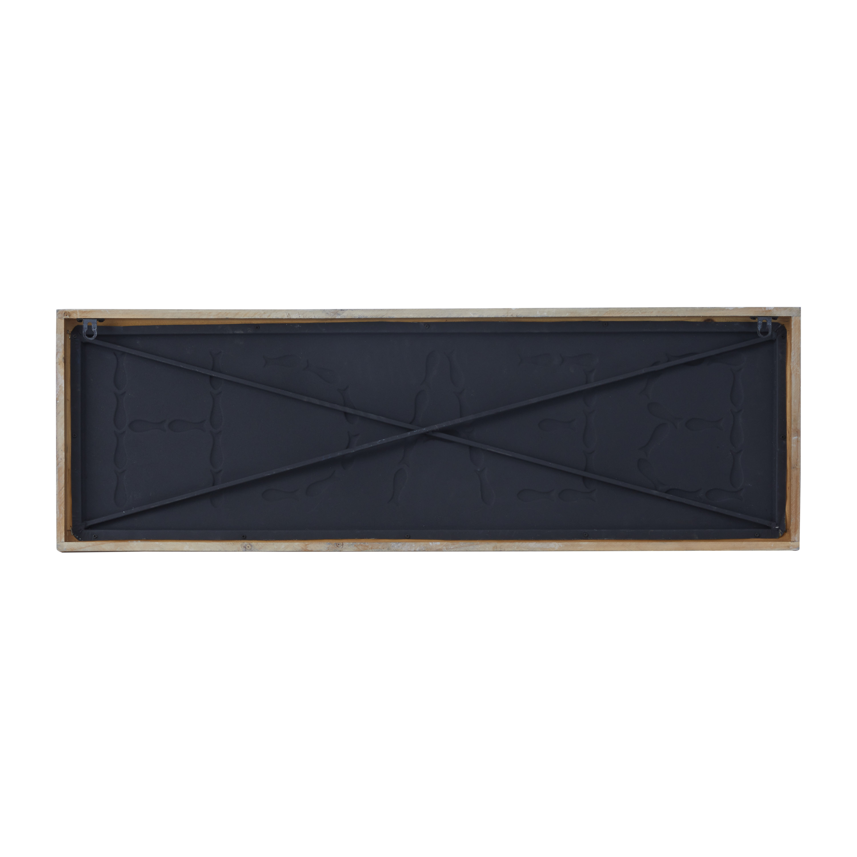 DecMode White Metal Beach Sign Wall Decor with Brown Frame