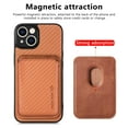 thumbnail image 3 of Cutyskin Carbon Fiber Texture PU Leather Case for iPhone 13 mini, with Detachable Card Holder, Compatible Magsafe Charging, Ultra Thin Design Shockproof Phone Case for iPhone 13 mini, Brown, 3 of 12