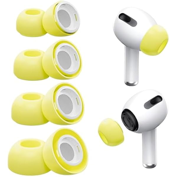 wonima44 4 Pairs Replacement Ear Tips for AirPods Pro and AirPods Pro 2 with Noise Reduction Hole, Non-Slip Soft Silicone Ear Tips for AirPods Pro and Fit in The Charging Case(XS/S/M/L)