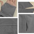 thumbnail image 5 of Women's Clothing Womens Tops Ndbuld Women Curved Hem Long Sleeve Workout Crop Tops Trendy Athletic Yoga Gym Shirts with Thumb Hole Deal of The Week Gray 2XL, 5 of 9