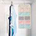 thumbnail image 3 of Wovilon 510 Non-Woven Double-Sided Storage Bag Washable Wardrobe Multi-Pocket Bra Hanging Bag Door Rear Socks Storage Bag, 3 of 5