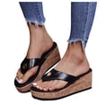 thumbnail image 4 of Mostsola Flip Flops for Women Platform Sandals Casual Slip on Shoes Wedge Thong Sandals Slides, 4 of 6