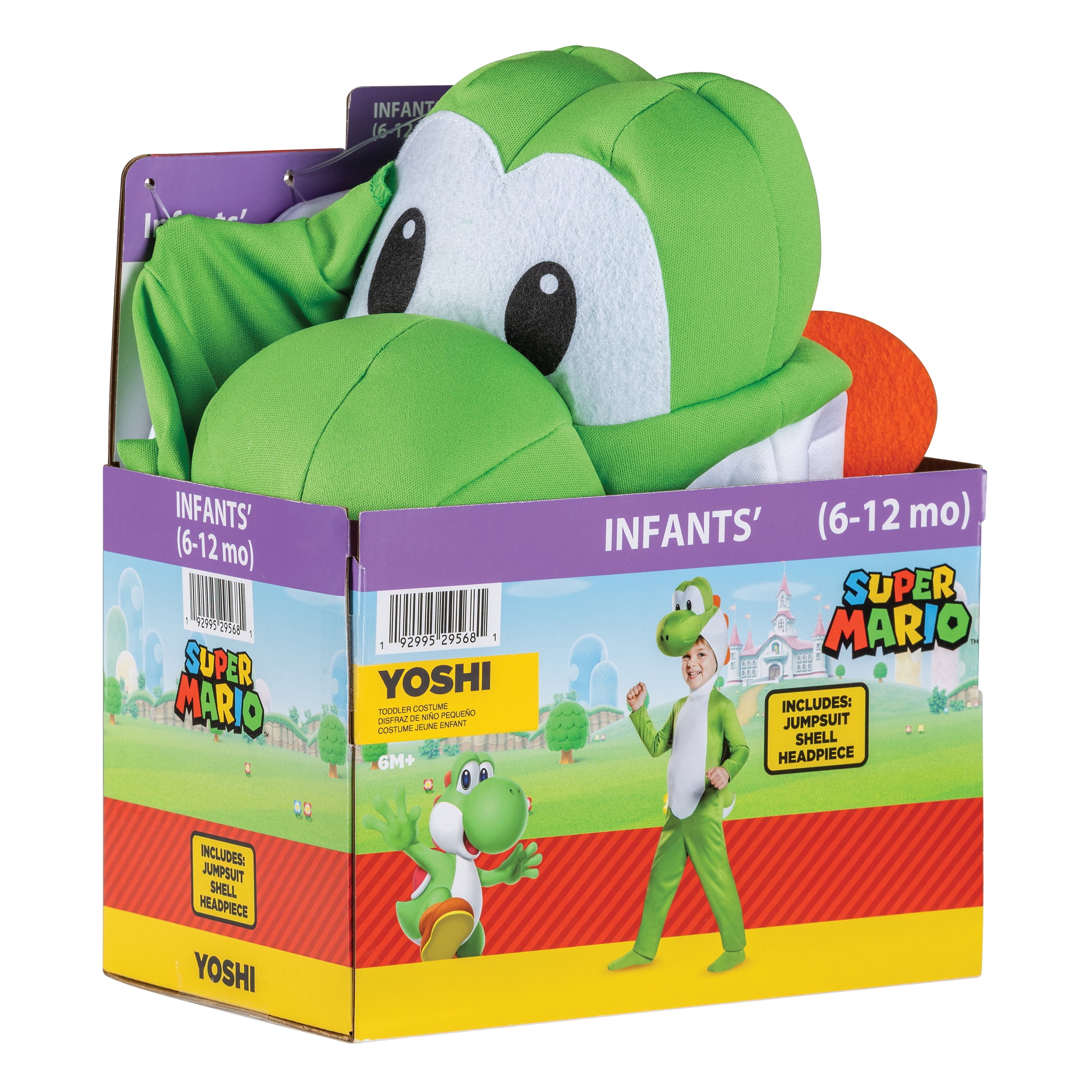 Nintendo Super Mario Bros. Yoshi Halloween Costume for Children, Infants Size 6-12M, by Disguise