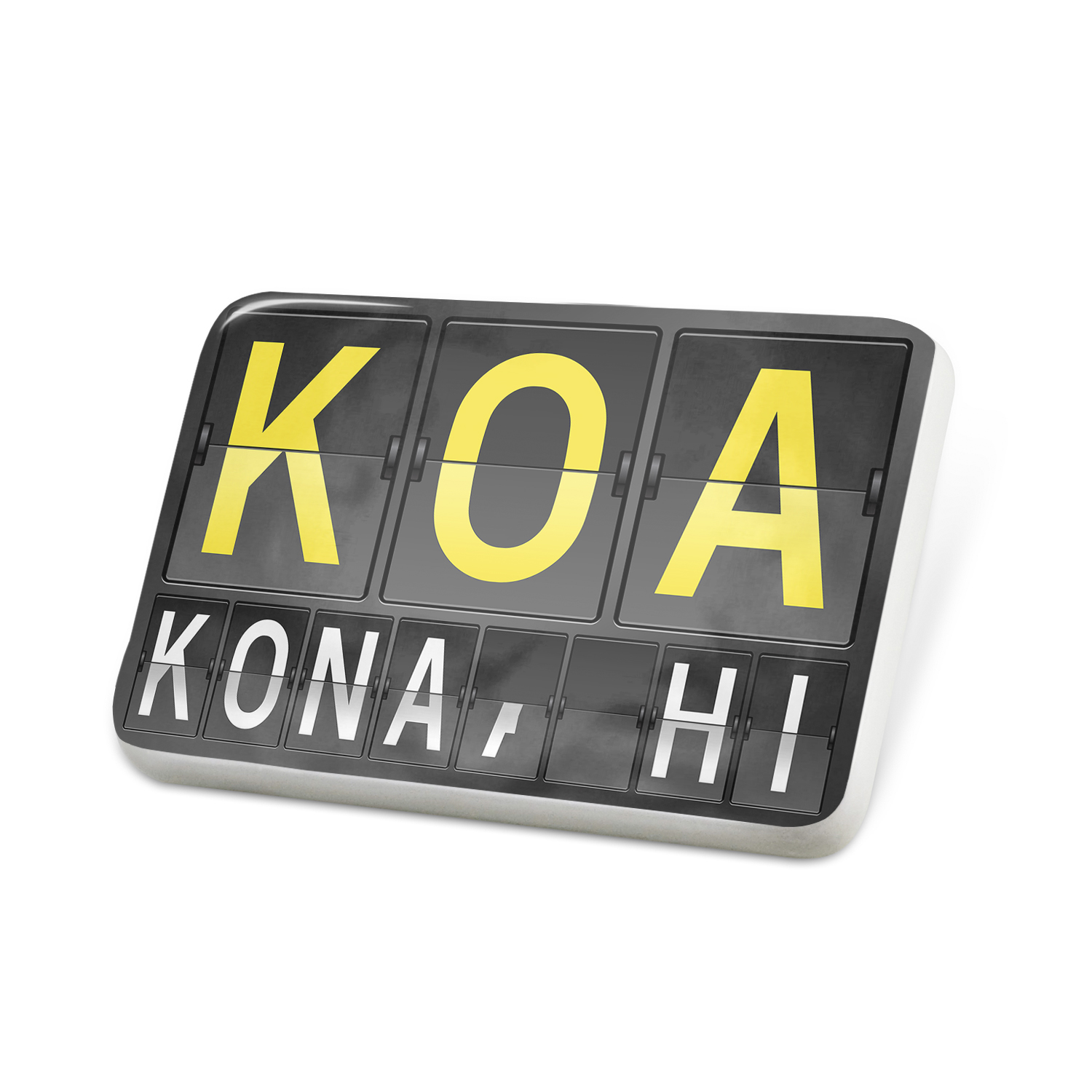 Porcelein Pin KOA Airport Code for Kona, HI Lapel Badge NEONBLOND