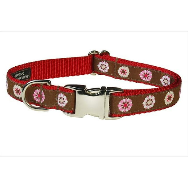 Sassy Dog Wear FASHION FLOWER-RED WEB2-C FASHION Flower Collier Dog&44; Rouge - Petit