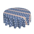 thumbnail image 2 of ZICANCN Round Table Cloths 60 Inch, Red White Blue Stars Stripes Table Cover Waterproof Washable Outdoor Picnic Tablecloth, 2 of 8