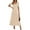 Beige, variant on PRETTYGARDEN Women's Spring Midi Sweater Dresses Elegant Pleated Ribbed Knit Short Sleeve V Neck A Line Summer Outfits
