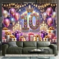 thumbnail image 2 of Happy 10th Birthday Backdrop Purple Pink Balloons 10th Birthday Photography Background for Girls Colorful Glitter Diamond Crown 10 Years Old Birthday Party Decorations Banner Photo Booth Props, 2 of 5