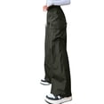 thumbnail image 4 of Domuza Women's Cargo Pants Casual Relaxed Fit Elastic Drawstring Wide-Leg Pants 2026 New Trendy Hiking High Waist Trousers with Pockets Black XL, 4 of 4