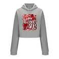 thumbnail image 4 of Mifsaly Valentine's Day Cropped Sweatshirt Women Heart Print Crop Hoodie Girlfriend Gifts Shirts Funny Festival Pullover Tops Dressy Casual Girls Long Sleeve T Shirt Spring Fall Outfits XL, 4 of 6