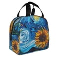 thumbnail image 2 of Easygdp Starry Night Sunflower Field Bolsa Térmica Premium - Tela Oxford Impermeable, Gran Capacidad, Bolsillo Frontal, Unisex para Trabajo, Escuela, Actividades al Aire Libre y Picnics, 2 of 8