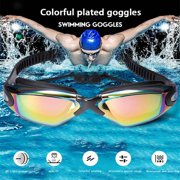 Swimming Goggles Swimming Glasses Nose Clip Electroplating Waterproof Glasses black