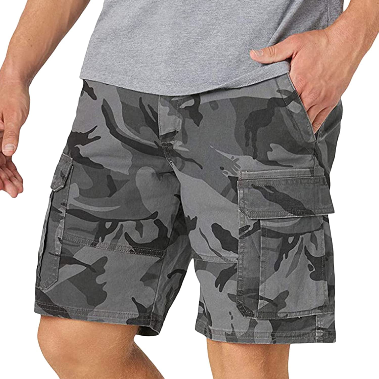 Mens Wrangler Cargo Combat Relaxed Elasticated Fit Shorts Work Wear Half Pant 