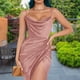 thumbnail image 5 of Vestido Sexy De Satén Dividido Vestido elegante Moda Sexy Split Satén Vestido Swing Collar Party Club (Rosa L) Kuymtek para Mujer Rosa T L, 5 of 6