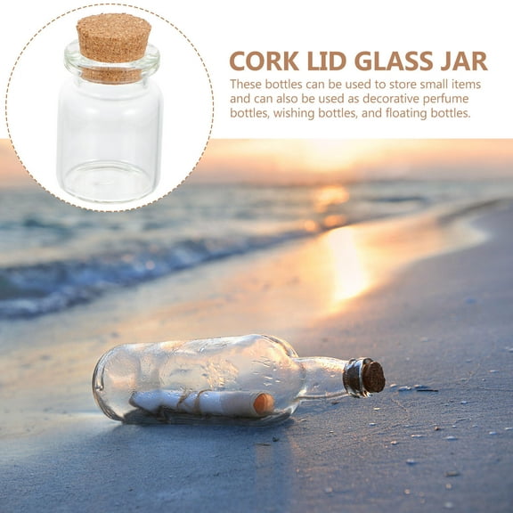 WEUVEB 30Pcs Small Glass Bottles With Cork Lids Wishing Bottle Cylindrical Shape For Decorative Use