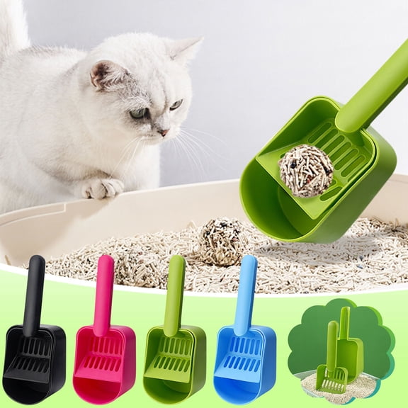 FEOLGEHLY Plastic Cat Litter Scoop, Multi-Functional Litter Scoop, Cat Poop Scooper, Cat Scooper For Litter Box, Under 5$ Cat Scooper, Pet Waste Scoop Cat Litter Shovel Pet Cleaning Tool (Black)