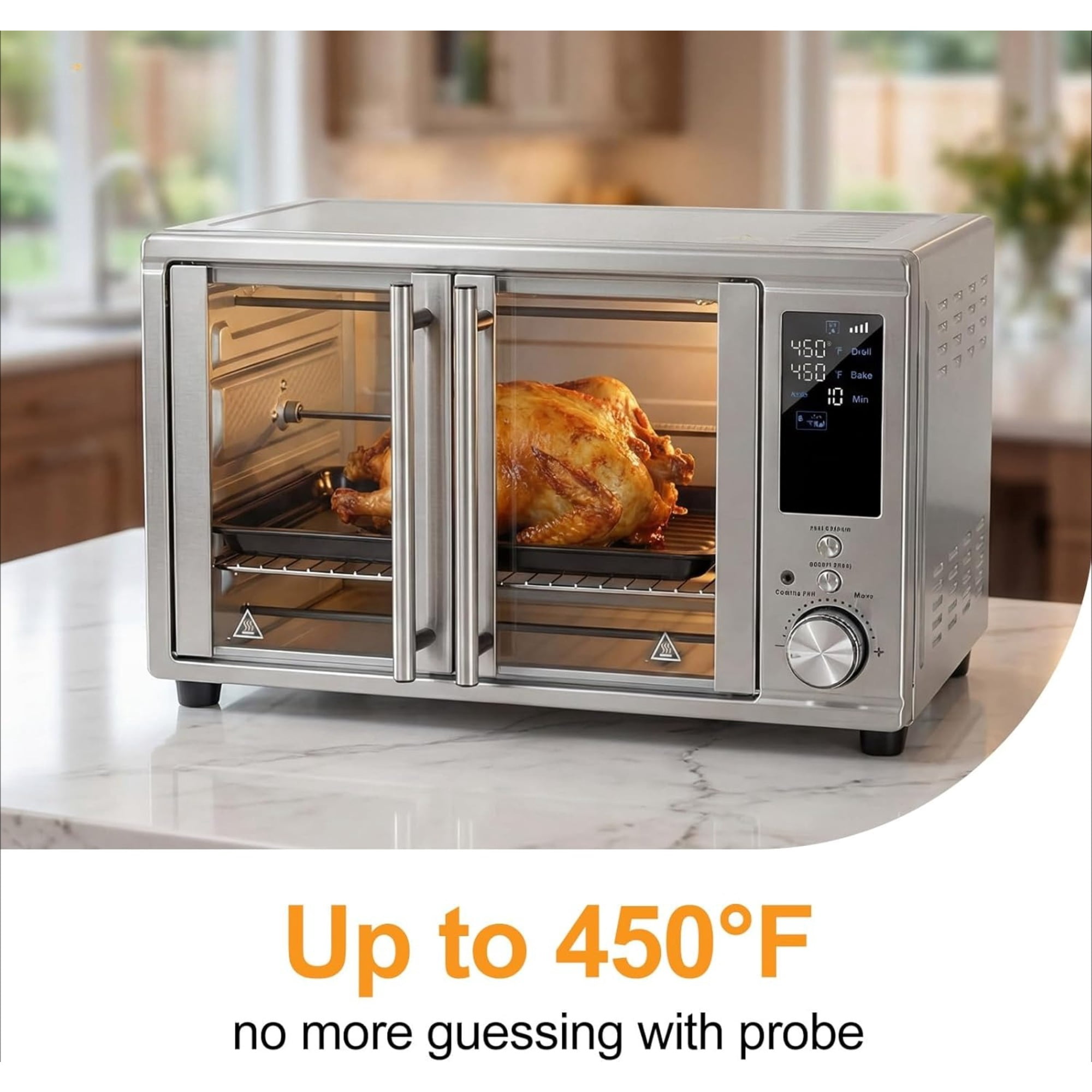 VANECL French Door Air Fryer Toaster Oven Combo, 29.6QT Extra Large Countertop Convection Oven, 12 Cooking Presets, Stainless Steel