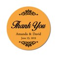 thumbnail image 1 of Darling Souvenir Round 45 Pcs Swirl Border Thank You Stickers Personalized Bride Groom Names And Date Envelope Seals-Pale Orange, 1 of 3