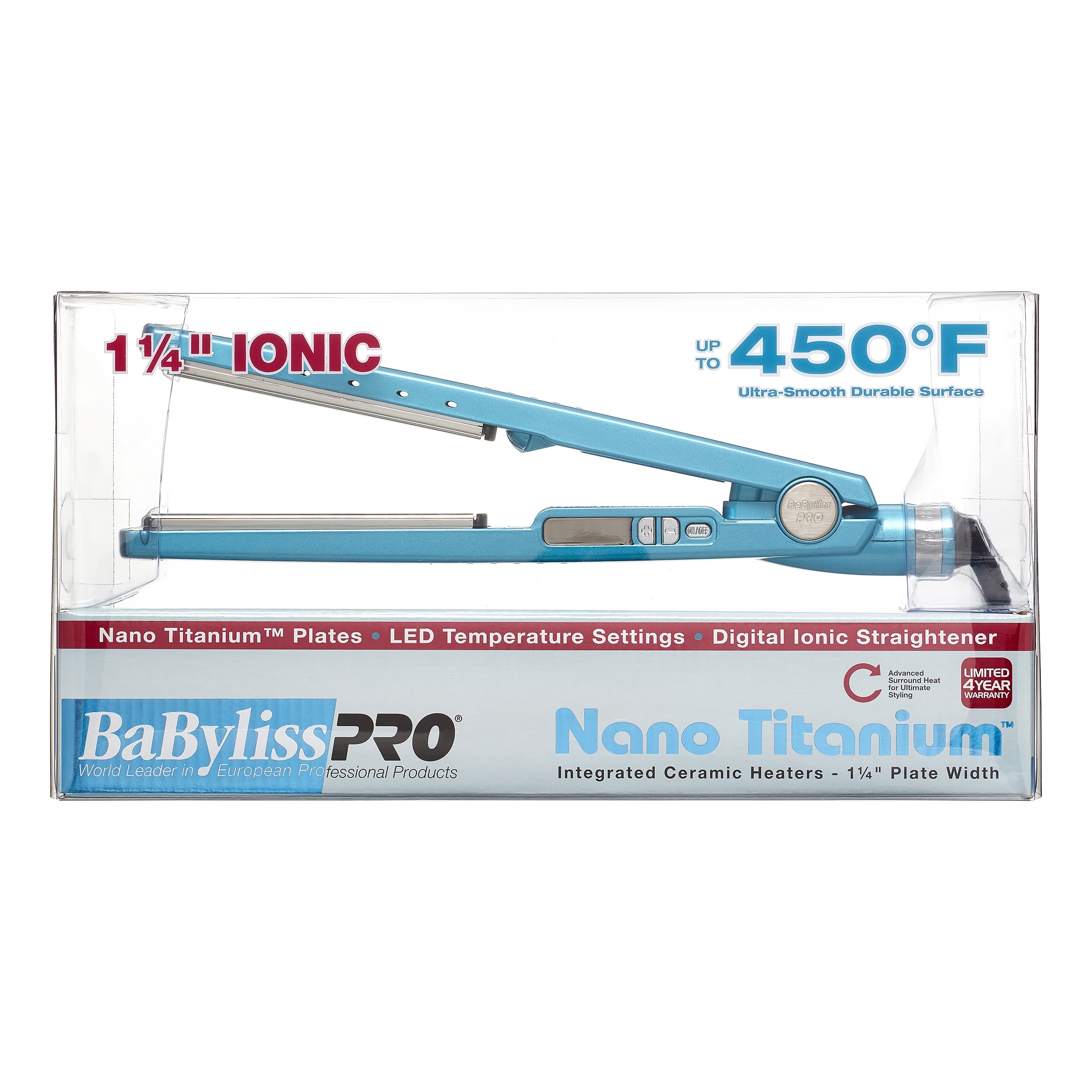 ($139.99 Value) Babyliss Pro Nano Titanium Titanium-Plated Hair Straightening Flat Iron, 1.25