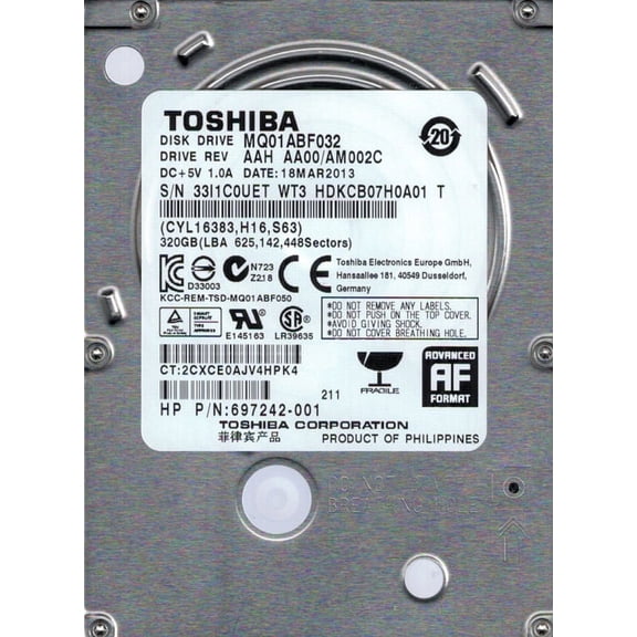 Toshiba MQ01ABF032 AAH AA00/AM002C 320GB PHILIPPINES