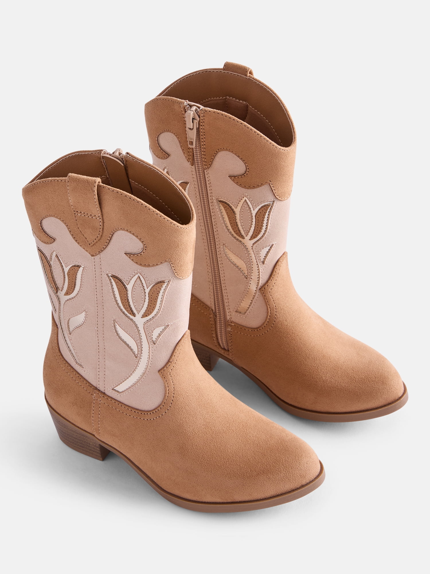 Wonder Nation Toddler, Little, & Big Girls Tulip Flower Cutout Western Boots