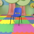 thumbnail image 2 of Bowery Hill Metal/Plastic Ergonomic Shell Stacking Chair in Navy/Black, 2 of 8