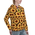 thumbnail image 6 of Lsque Chocolate Plaid Sunflower Pattern Casual Women's Hoodie,Hooded Sweatshirt with Kangaroo Pocket,Pullover Hoodie with Eye-catching Drawstrings-Small, 6 of 7