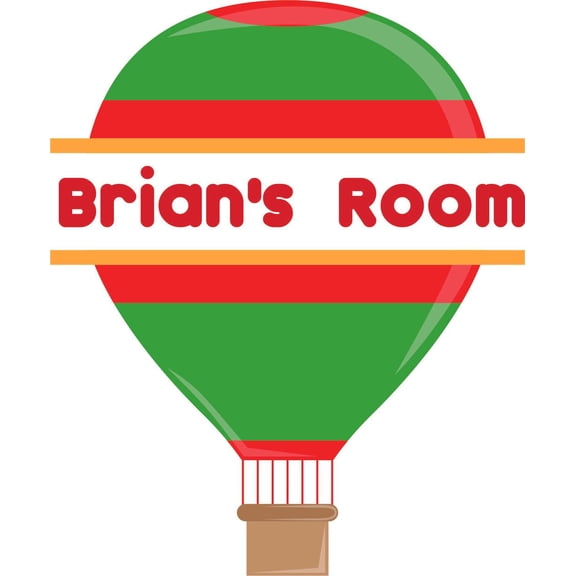 Custom Name Vinyl Wall Decal for Home - Flying Hot Air Balloon Floating Cute Wall Décor Bedroom Living Room Entry - Personalized Text Removable High Tact - Size: 40 In x 24 In