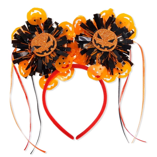 Diadema de Halloween con borlas | Accesorio para el cabello para fiestas temáticas de fantasmas | Tocado de lana con forma de araña y calabaza para mujeres y niños