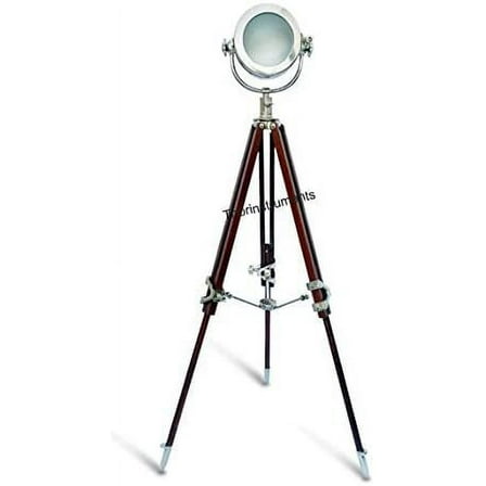 RETRO FLOOR SEARCHLIGHT SPOTLIGHT WITH HEAVY TRIPOD STAND LAMP