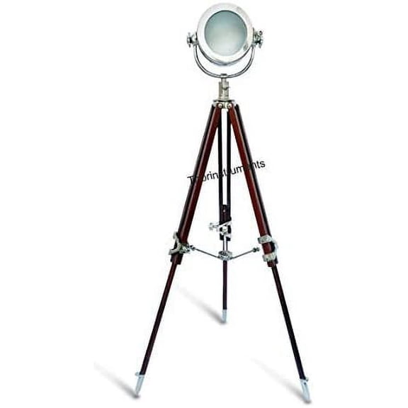 RETRO FLOOR SEARCHLIGHT SPOTLIGHT WITH HEAVY TRIPOD STAND LAMP