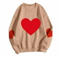 thumbnail image 5 of Kilaqueen Womens Casual Heart Graphic Shirts Long Sleeve Pullover Loose Fit Crewneck Cute Love Printed Sweatshirt Soft Comfortable Long Sleeve Tops, 5 of 6