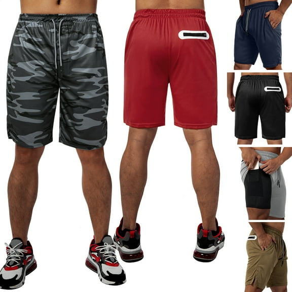 Summer Sportswear Running Shorts Quick Dry Basketball Shorts Training Jerseys with Pocket and Adjustable Waist for Men and Boys