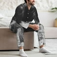 thumbnail image 7 of Picia Heroic Lion Encounter Pattern Men’s Long-Sleeve Sleepwear Set - Soft 2-Piece Loungewear with Pockets, Comfy PJs for Relaxing Nights-Small, 7 of 7