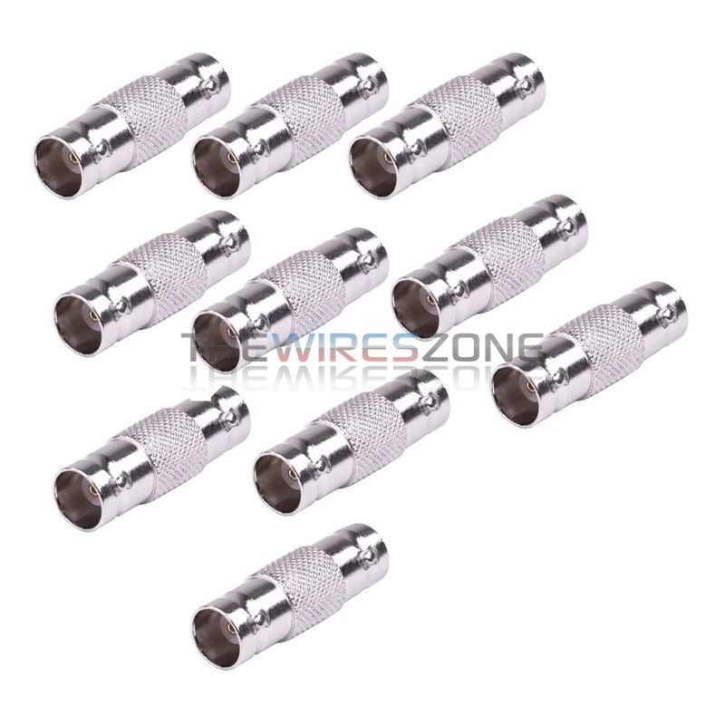 CCTV 10 Pack Of BNC To F Female Socket Adaptor Connector 