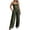 Green, variant on Solid Camisole Hollow Out Tie Front Wide Leg Jumpsuit Piece