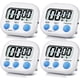 thumbnail image 1 of Paquete de 4 temporizres digitales blancos de cocina con temporizr digital magnético con visualización grande para cocina, juegos, gimnasio, tiempo de descanso, aula (4, blanco), 1 of 3