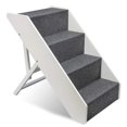 thumbnail image 1 of Escaleras para perros Arf Pets Wood, 4 niveles, ajuste de altura, color blanco, 1 of 8