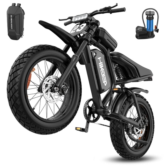 GlobalKeep 20"Fat Tire Dirt Electric Bike for Adults, 1500W Peak Motor, 28 MPH, Dual Disc Brakes, E-Mountain Bike With 48V 17.5Ah Removable Battery, UL2849 Certified.