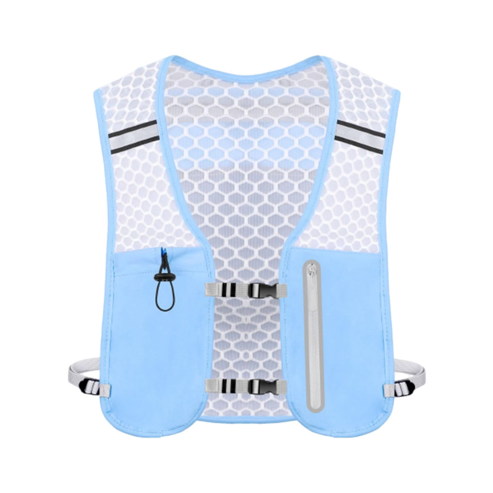 QccHieUs Running Vest Pack 2 L with Adjustable Waistband Outdoor Sports Bag for Women Men blue