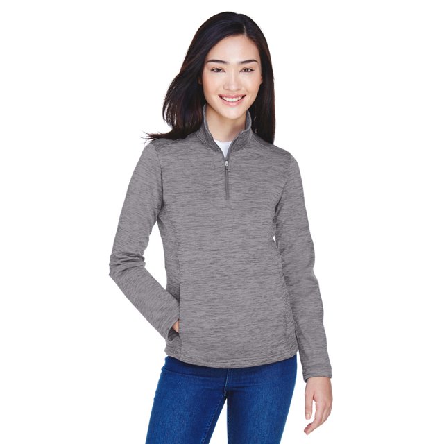 Forro polar Newbury Mélange de mujer con un cuarto de cremallera GRIS OSCURO BREZO XL Devon & Jones DG798W