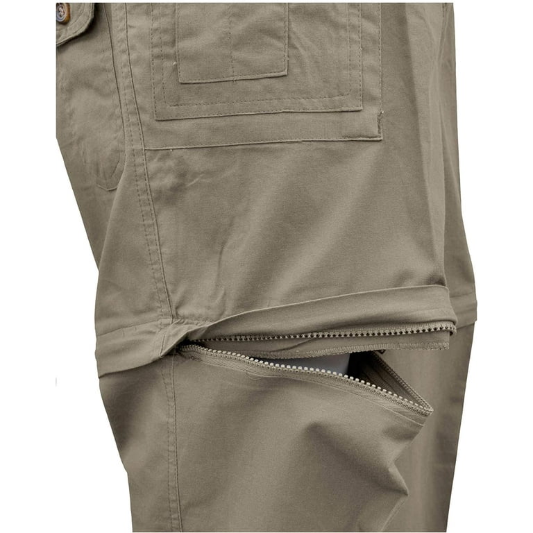 Tag Safari Zambezi Convertible Pants for Men, Covered Utility Pocket, Zip Off, 100% Cotton (Khaki, 40)