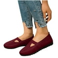 thumbnail image 6 of Miluxas Women’s Flats Shoes Comfortable Knit Solid Color Round Toe Slip on Casual Ballet Flats Dress Shoes Wine 9.5(43), 6 of 7