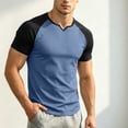 thumbnail image 4 of DagobertNiko Mens T-Shirts V-Neck Color Block Slim Fitted Breathable Quick Dry High Elastic Sports Summer Top for Gym, 4 of 6