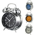 thumbnail image 4 of Loud Alarm Clock Mechanical Double Bells Desktop Home Office Metal Alarm Clock Night Lights Table Clock Decor Table Clock,Silver, 4 of 5