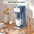 thumbnail image 2 of Slim Single Serve Coffee Maker 2 in 1 for K Cup Pod & Ground Coffee, Mini K Cup Coffee Machine 14 Oz, One Cup Coffee Brewer with One-Bouton Fast Brewing, 2 of 8