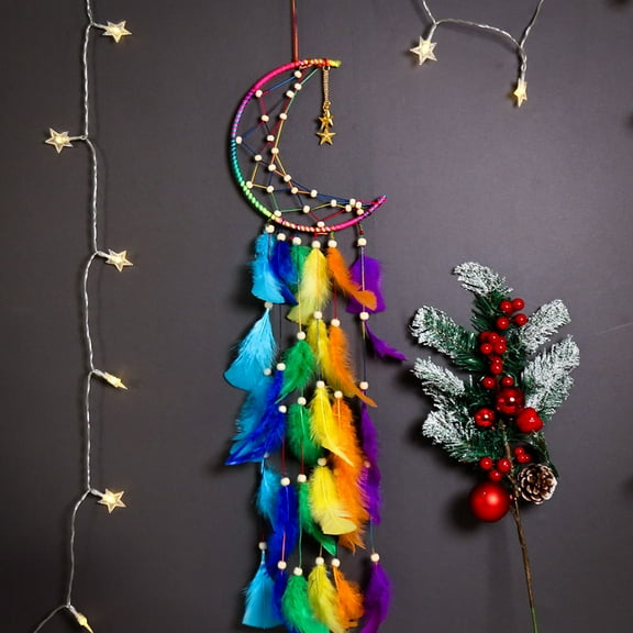 Raindrops Childlike India Ornament Wall Hanging Dream Catcher Pendant Multi Decorations for Indoor Outdoor 1Pc