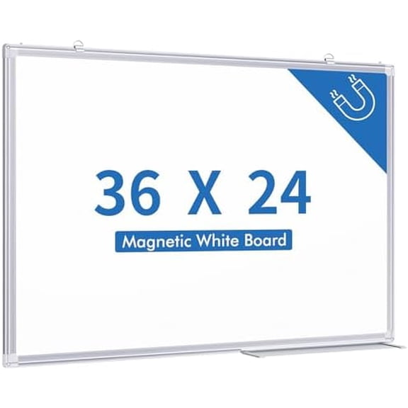 White Board Dry Erase 36 x 24 inches, Magnetic Dry Erase Board Whiteboard for Wall, Aluminum Frame Hanging Whiteboard Marker Board Writing Board (36 x 24 inch Silver)